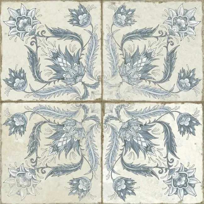 Helix Indigo Blue Matt Patterned Wall and Floor Tiles