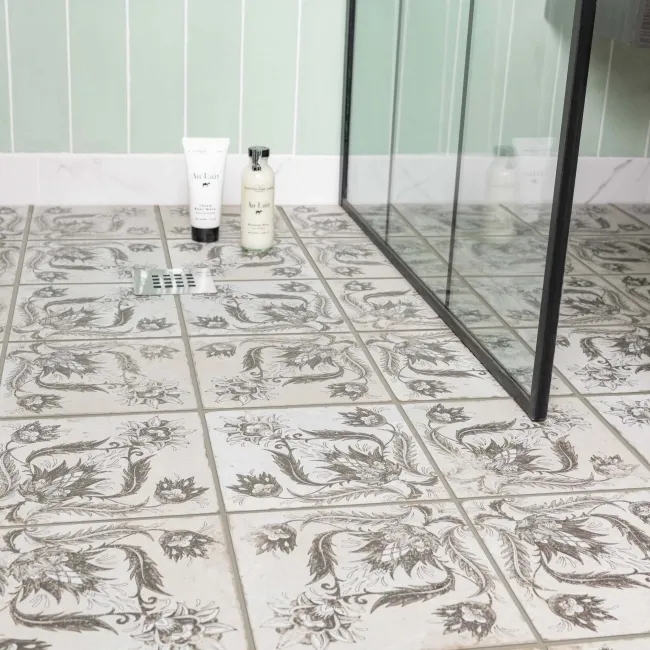 Helix Noir Black and White Matt Patterned Wall and Floor Tiles