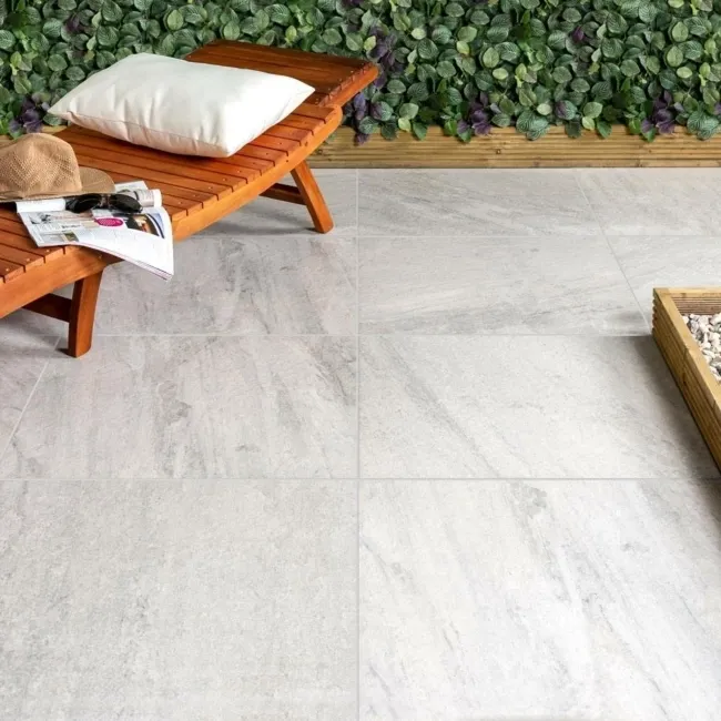 Icaria Light Grey Stone Effect 20mm Porcelain Paving Slabs