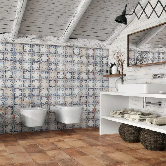 Vecchio Floreale Indigo Vintage Pattern Tiles