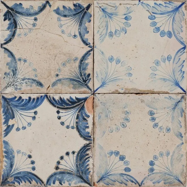 Vecchio Floreale Indigo Vintage Pattern Tiles