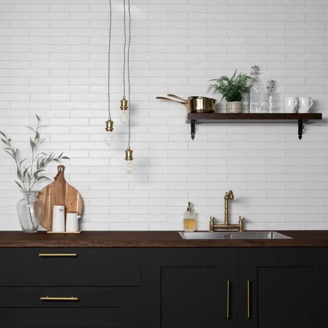 Ivybridge White Matt Metro Wall Tiles 250x50mm