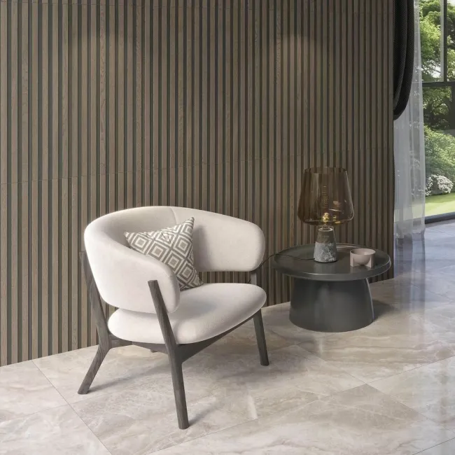 Timber Wood Slat Walnut Ceramic Wall Tiles