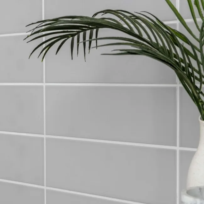 Linear Light Grey Gloss Brick Shape Wall Tiles 300x100