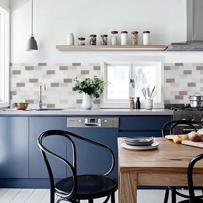 Ligo Glass Latte Brick Mosaic Tiles