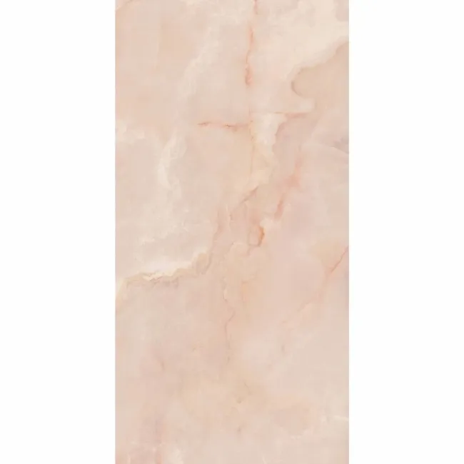 Peach Pink Polished Onyx Marble Effect Large Wall and Floor Tiles