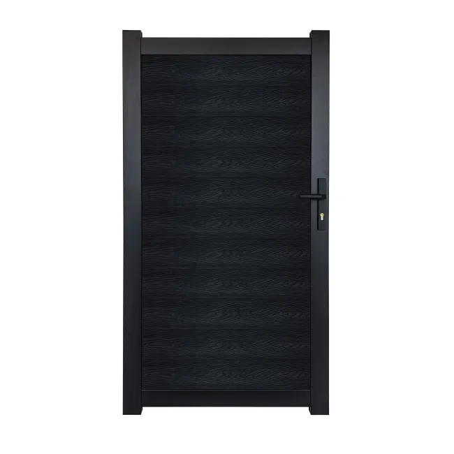 LuxeLine® Classic Black Pedestrian Side Gate 1730x900mm - Standard Handle Lock