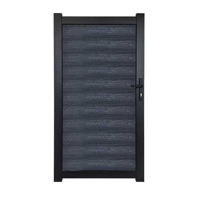 LuxeLine® Classic Dark Grey Pedestrian Side Gate 1730x900mm - Standard Handle Lock