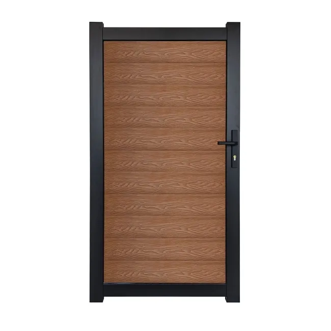 LuxeLine® Classic Teak Pedestrian Side Gate 1730x900mm - Standard Handle Lock