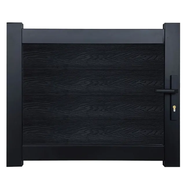 LuxeLine® Classic Black Pedestrian Side Gate 750x900mm - Standard Handle Lock