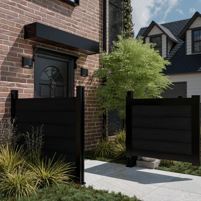 LuxeLine® Classic Dark Grey Pedestrian Side Gate 750x900mm - Standard Handle Lock