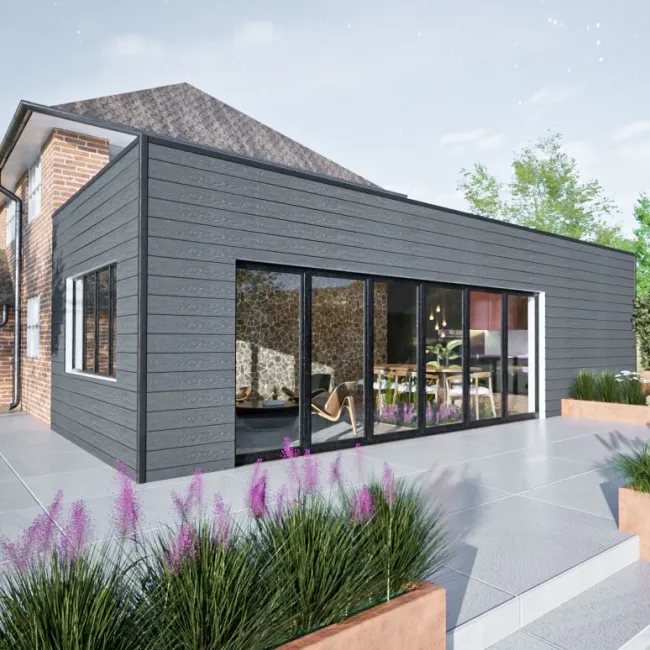 LuxeLine® Grey Embossed Shiplap Composite Wall Cladding - 2900mm