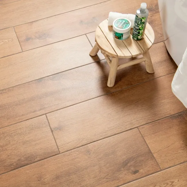 Madagascan Ipil Dark Wood Effect Porcelain Floor Tiles