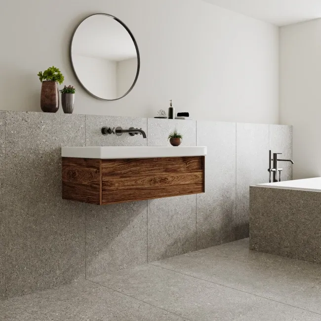 Dover Grey Matt Porcelain Stone Effect Wall And Floor Tiles