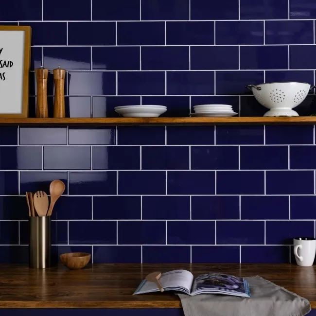 Manor House Ceramic Flat Gloss Blue Metro Tiles