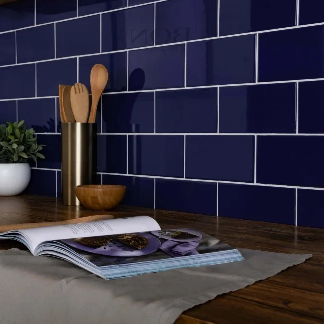 Manor House Ceramic Flat Gloss Blue Metro Tiles