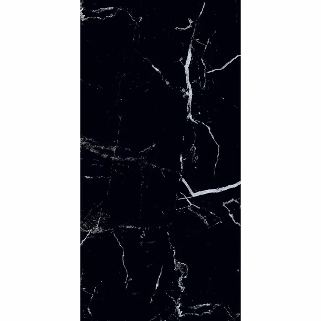 Marquina Black Polished Marble Effect 60x30 Wall and Floor Tiles
