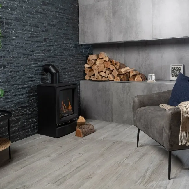 Muniellos Grey Anti-Slip Wood Effect Porcelain Floor Tiles