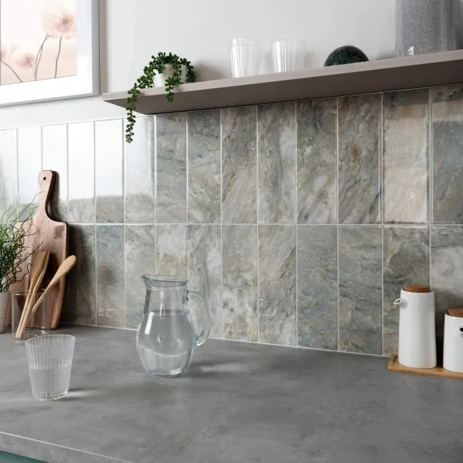 Passion Onyx Pear Light Green Marble Effect Wall Tiles