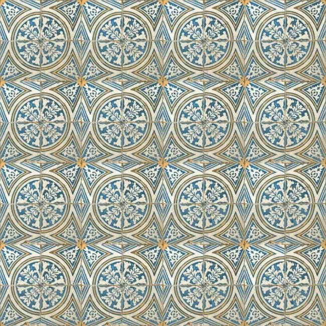 Gambol Multicolour Vintage Pattern Matt Wall and Floor Tiles