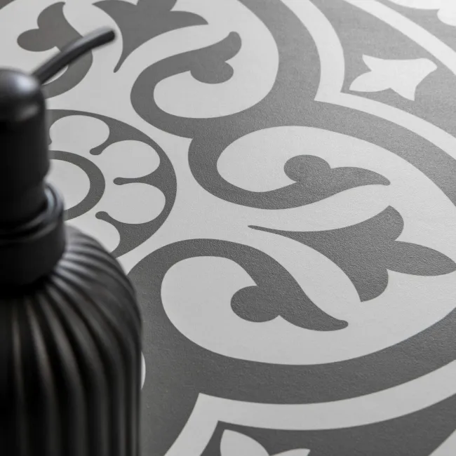 Adlington Black and White Matt Patterned Floor Tiles