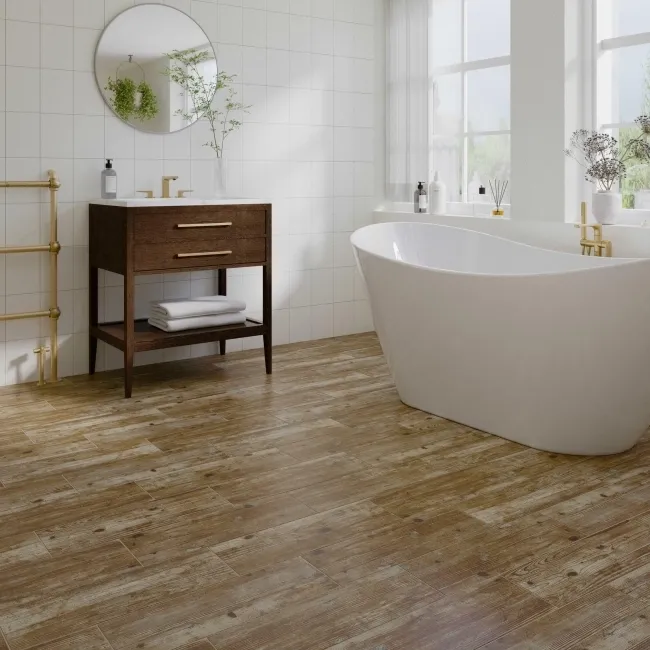 Rustic Oak Barn Wood Effect Ceramic Floor Tiles