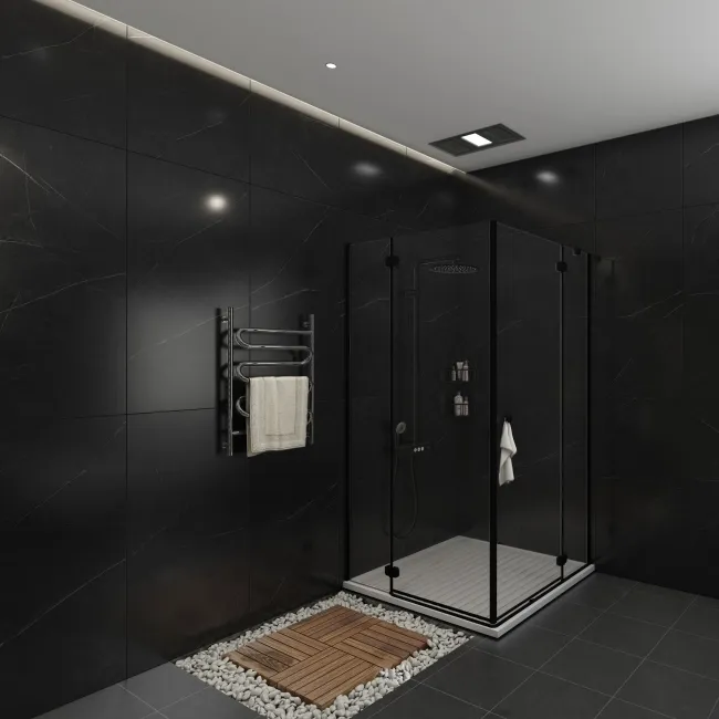 Trepanel Aqua Luxe® Black Marble Effect Embossed Satin SPC Wall Panel 4 Pack (Covers 2.80 SQM)