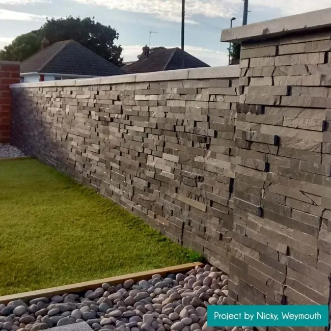 Ledgestone Black Split Face Slate 300x150 Tiles