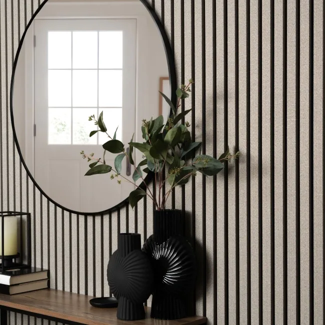 Trepanel® Texture Beige Herringbone Acoustic Wood & Felt Slat Panels