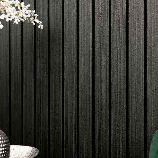 Trepanel® Noir Black Wide Slat Acoustic Wood Wall Panels