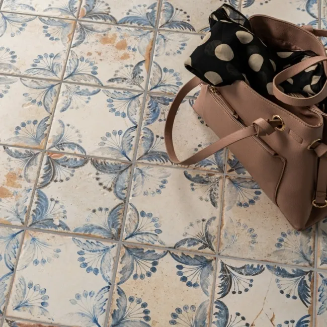 Vecchio Floreale Indigo Vintage Pattern Tiles