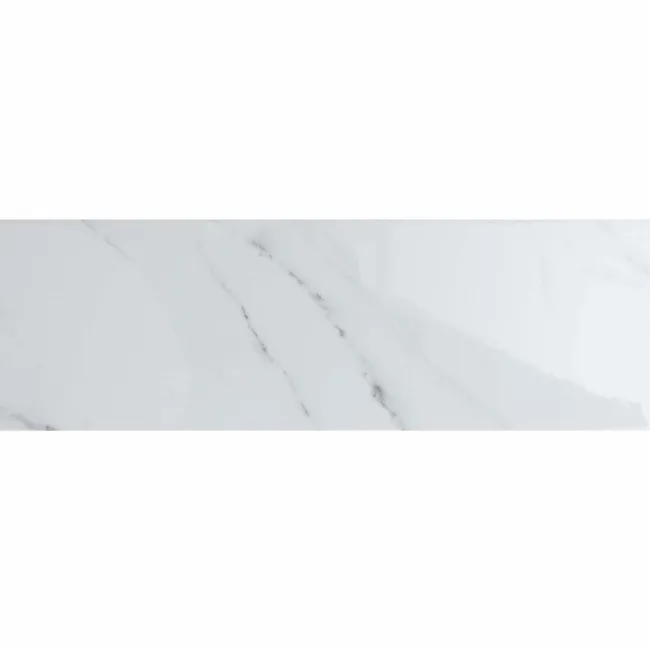 Vena Biana White Flat Gloss Marble Effect Metro 30x10 Wall Tiles