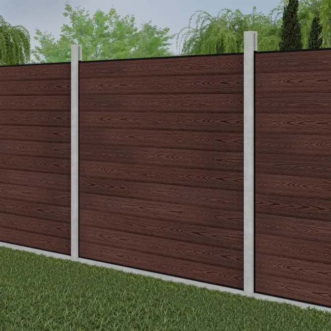 LuxeLine® Walnut Composite Fence Panel for Own Post 6ft