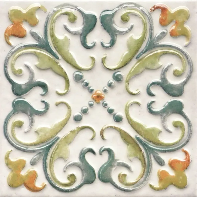 Lucy Flower Embossed Gloss Decor Wall Tiles