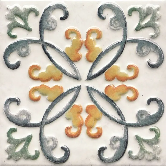 Lucy Flower Embossed Gloss Decor Wall Tiles