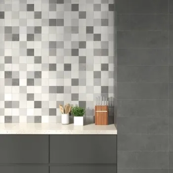Uptown RLV Cold Light Grey Concrete Effect Ceramic Tiles