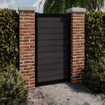 LuxeLine® Classic Dark Grey Pedestrian Side Gate 1730x900mm - Standard Handle Lock