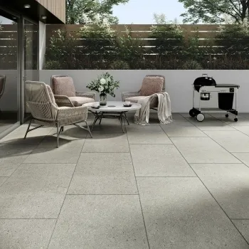 Formation Grey Stone Effect 20mm Porcelain Paving Slabs 1200x600