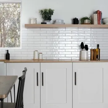 Ivybridge White Gloss Metro Wall Tiles 250x50mm