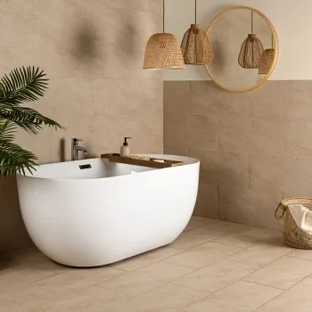 Oasis Haven Matt Beige Stone Effect Wall And Floor Tiles