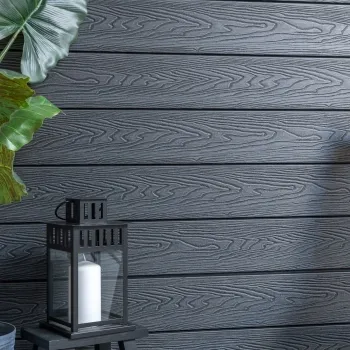 LuxeLine® Dark Grey Embossed Shiplap Composite Wall Cladding - 2900mm