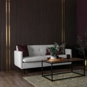 Trepanel® Living Room Acoustic Feature Wall Panel Kit with Slat Cover and Adhesive