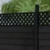 LuxeLine Composite Fence Panel Black 6ft High - Lattice Decorative Screen with Aluminium Post