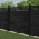 LuxeLine Composite Fence Panel Black 6ft High - Slat Decorative Screen with Aluminium Post