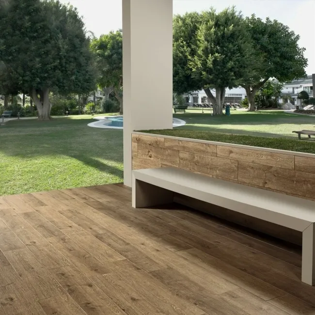 Madagascan Ipil Aged Wood Effect Porcelain Floor Tiles