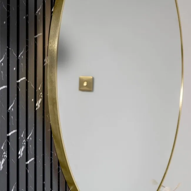 Trepanel Customise® Aluminium Framed Round Mirror Brushed Gold 1000mm