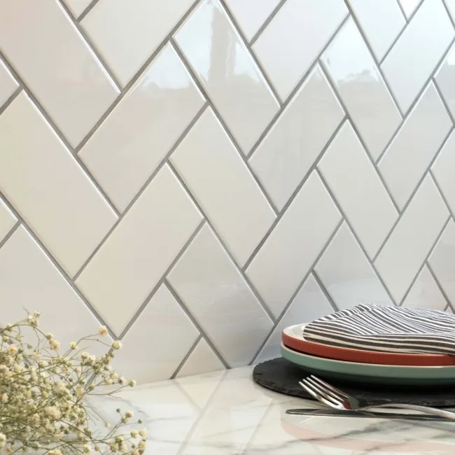 Chalk Farm Matt Flat White Mini Metro Tiles