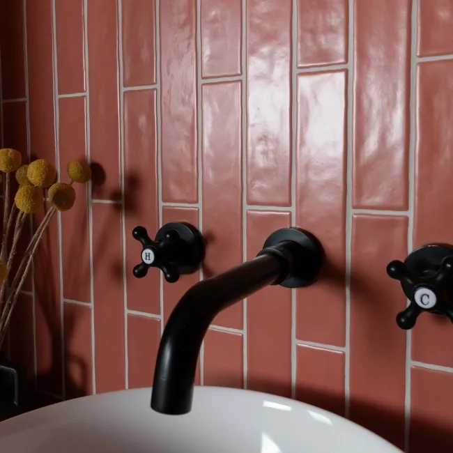 Ivybridge Terracotta Orange Matt Metro Wall Tiles 250x50mm