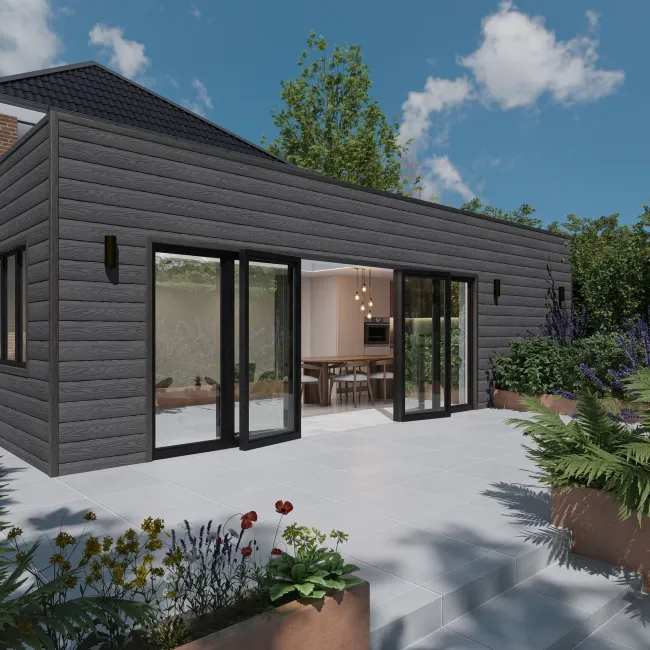 LuxeLine® Grey Embossed Shiplap Composite Wall Cladding - 2900mm