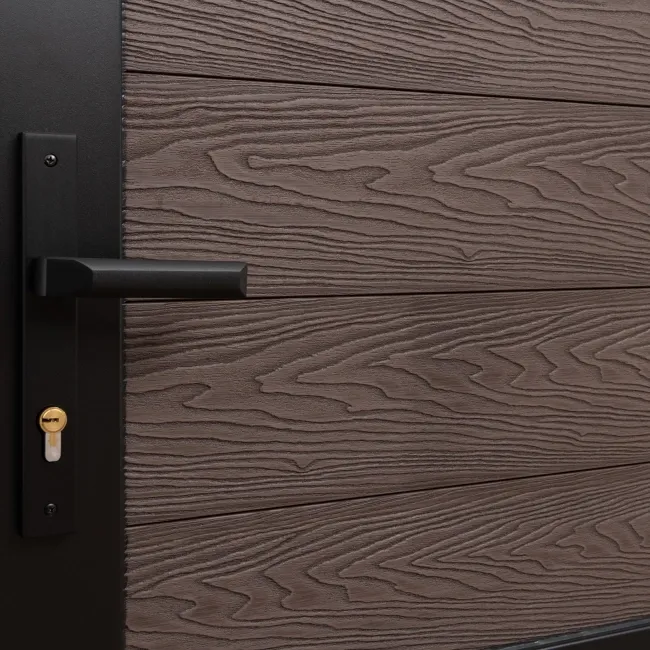 LuxeLine® Walnut Garden Gate 750x900mm - Standard Handle